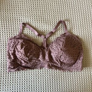 Plus Size Pink Lace Bralette